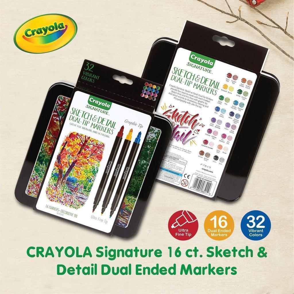 Crayola Signature 16ct Brush & Detail Dual Tip Markers - 32 Colors